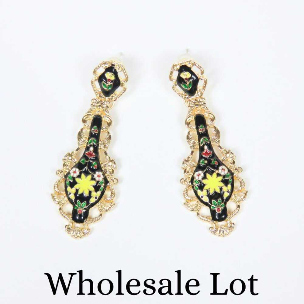 Vintage Style Earrings - Wholesale Lot - Floral 6 Pairs - NEW - Reseller Bundle